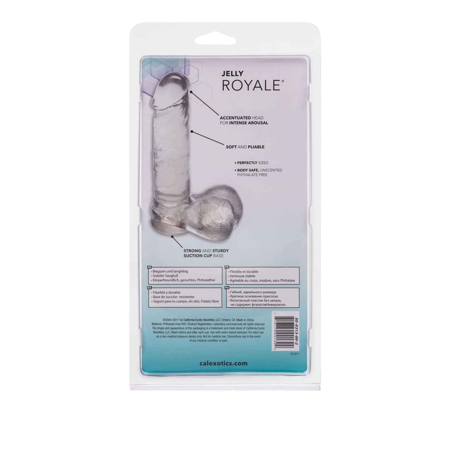 Jelly Royale 6" Dildo - Clear - Thorn & Feather