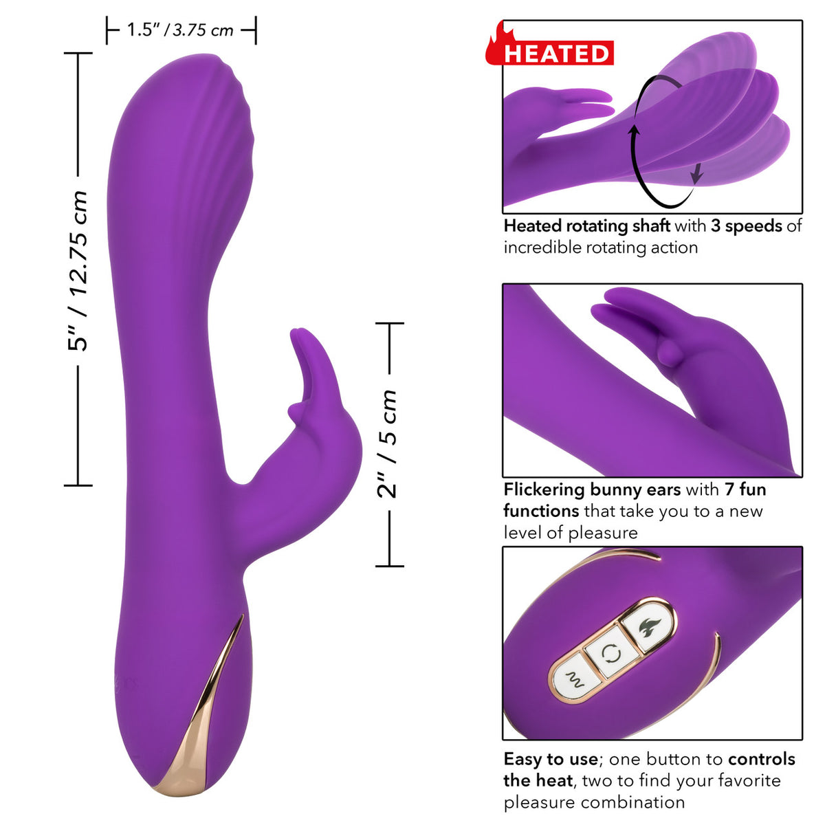 Jack Rabbit Signature Heated Silicone Rotating "G" Rabbit - Thorn & Feather