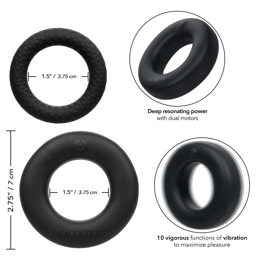 Link Up Optimum Vibrating Cock Ring - Black - Thorn & Feather