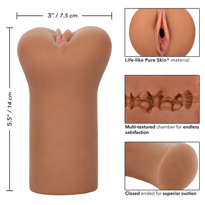 Boundless Vulva Pocket Pussy Stroker - Brown - Thorn & Feather