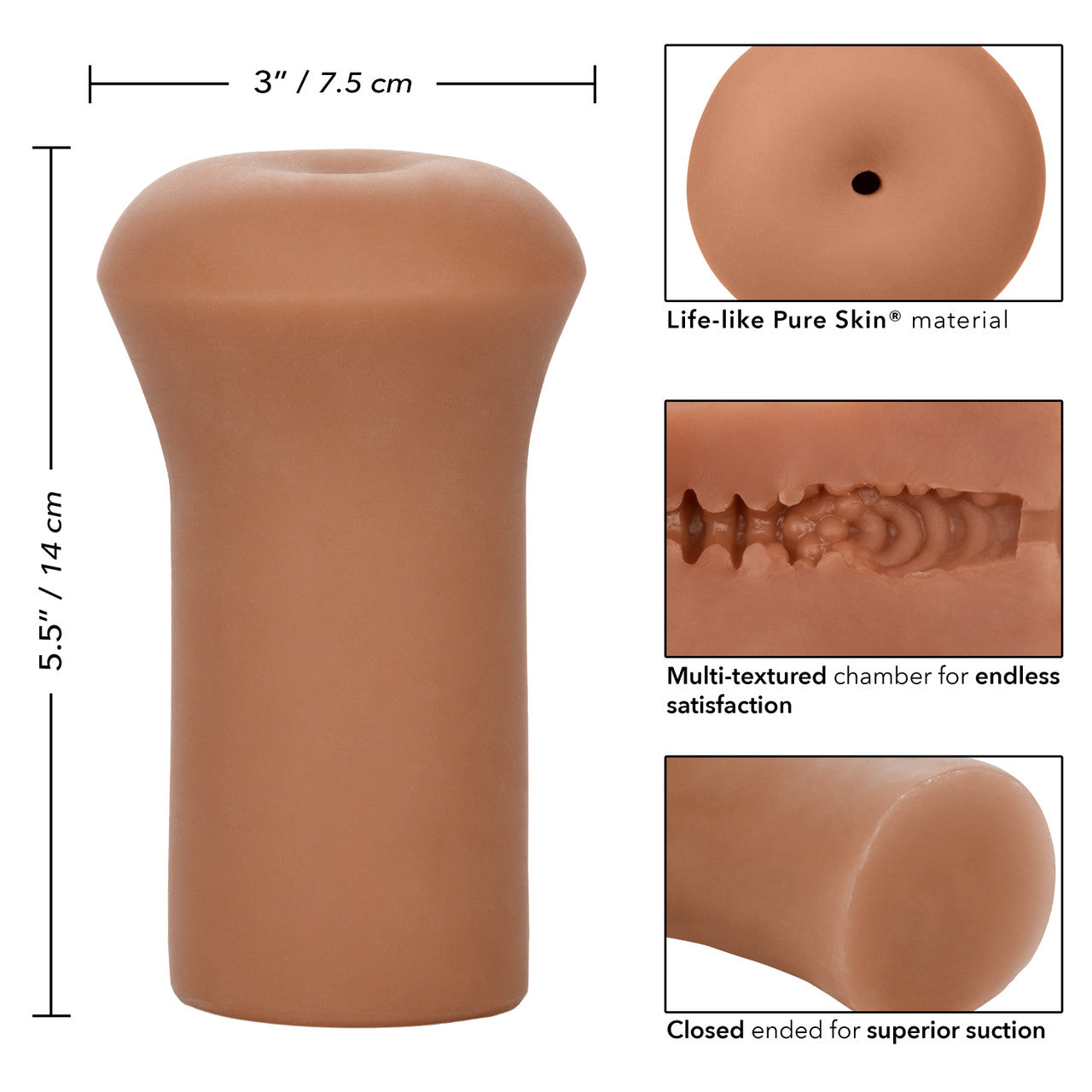 Boundless Neutral Pocket Pussy Stroker - Brown - Thorn & Feather