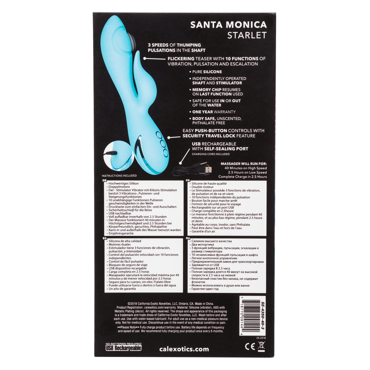 California Dreaming Santa Monica Starlet Rabbit Vibrator - Thorn & Feather
