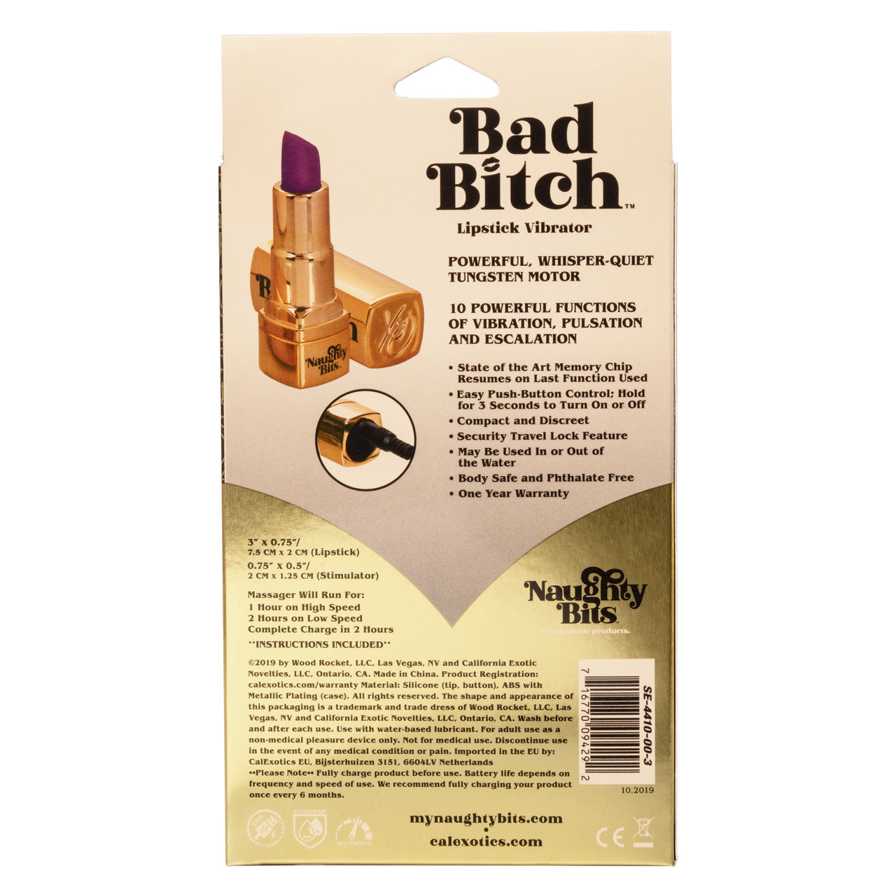 Naughty Bits Bad Bitch Lipstick Vibrator - Thorn & Feather