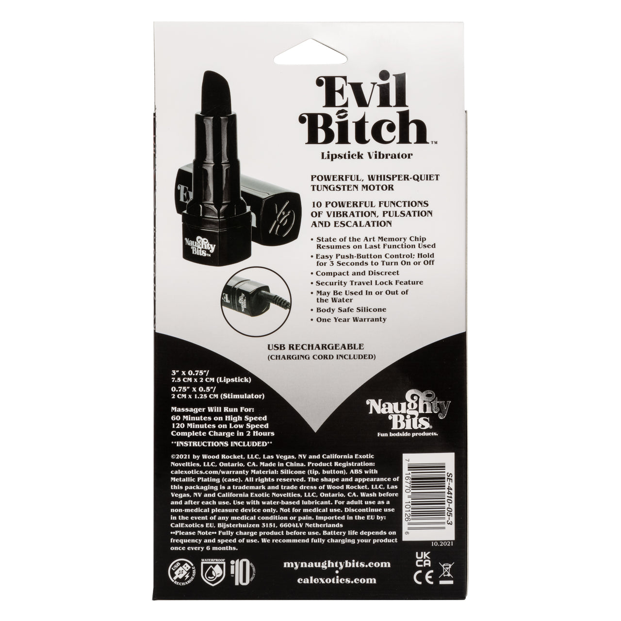 Naughty Bits Evil Bitch Lipstick Vibrator - Thorn & Feather