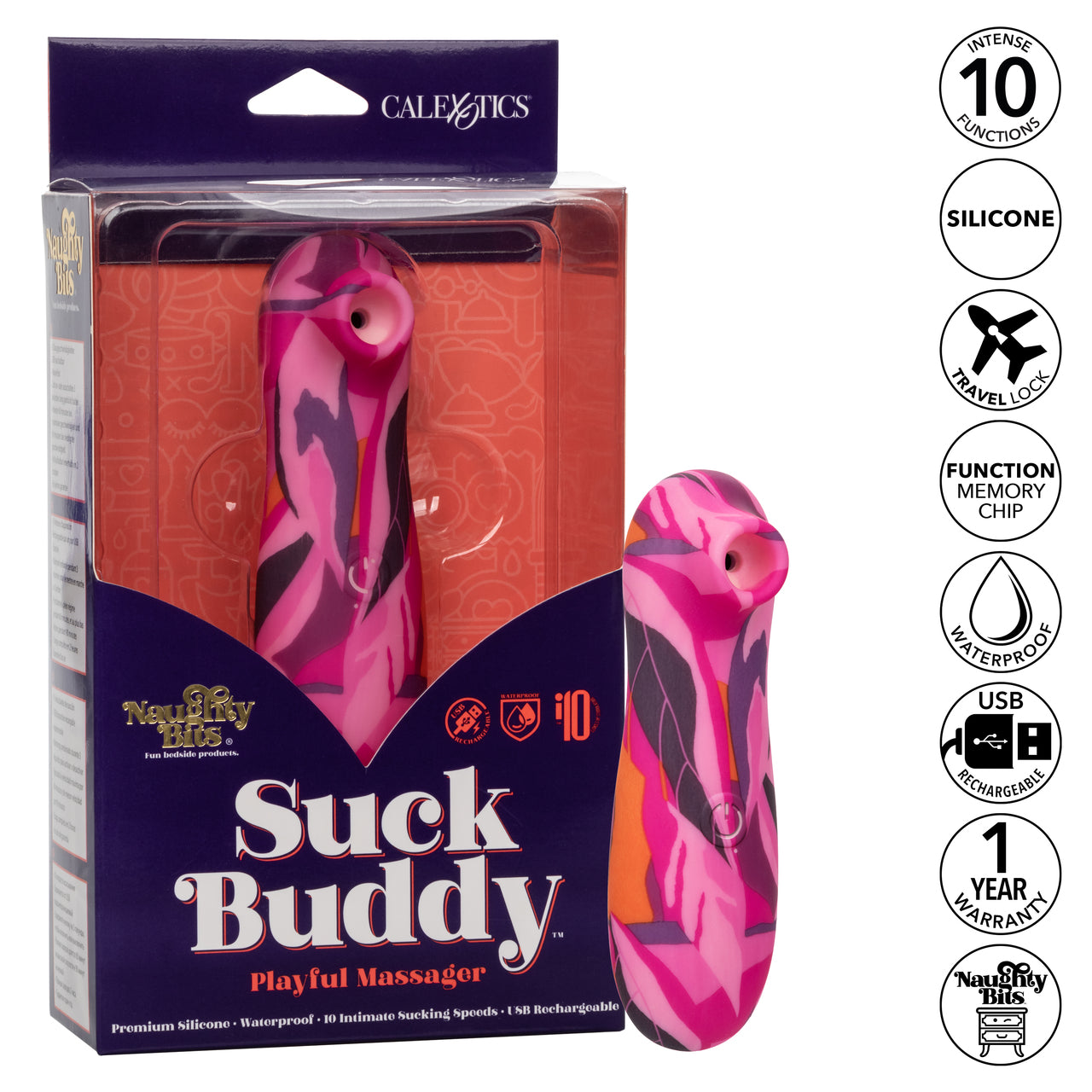 Naughty Bits Suck Buddy Playful Massager - Thorn & Feather