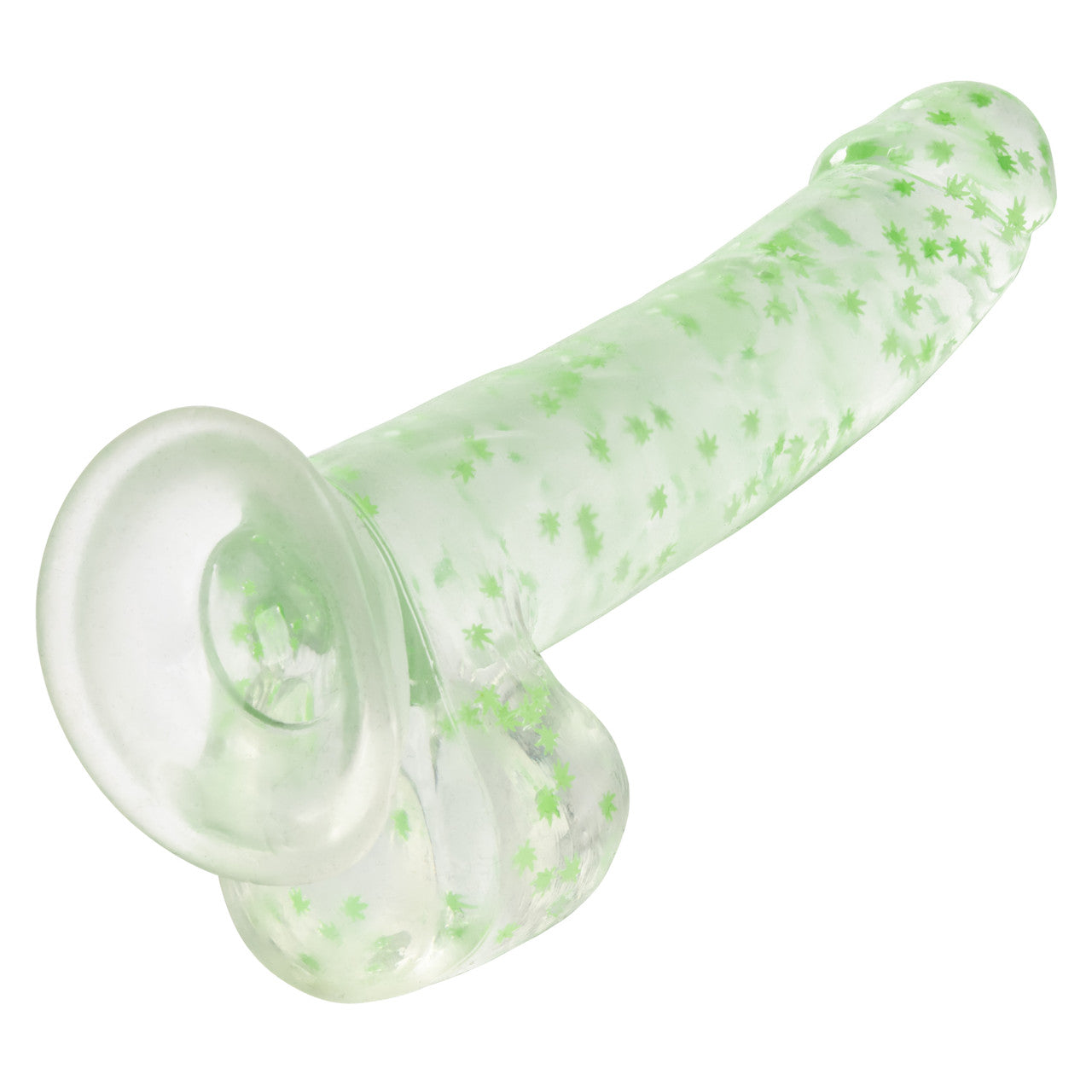 Naughty Bits I Leaf Dick Glow-In-The-Dark Weed Leaf Dildo - Thorn & Feather
