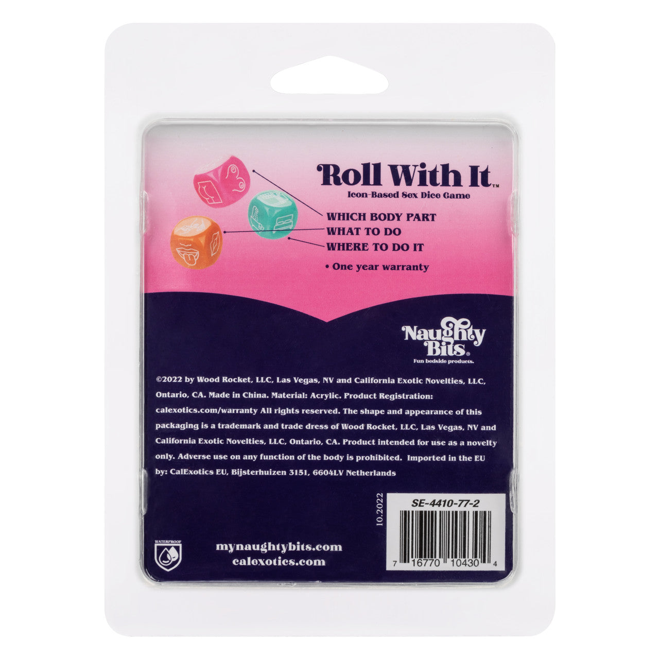 Naughty Bits Roll With It Icon Based Sex Dice - Thorn & Feather