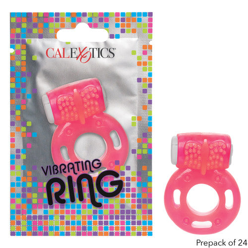 Foil Pack Vibrating Cock Ring - Pink - Thorn & Feather