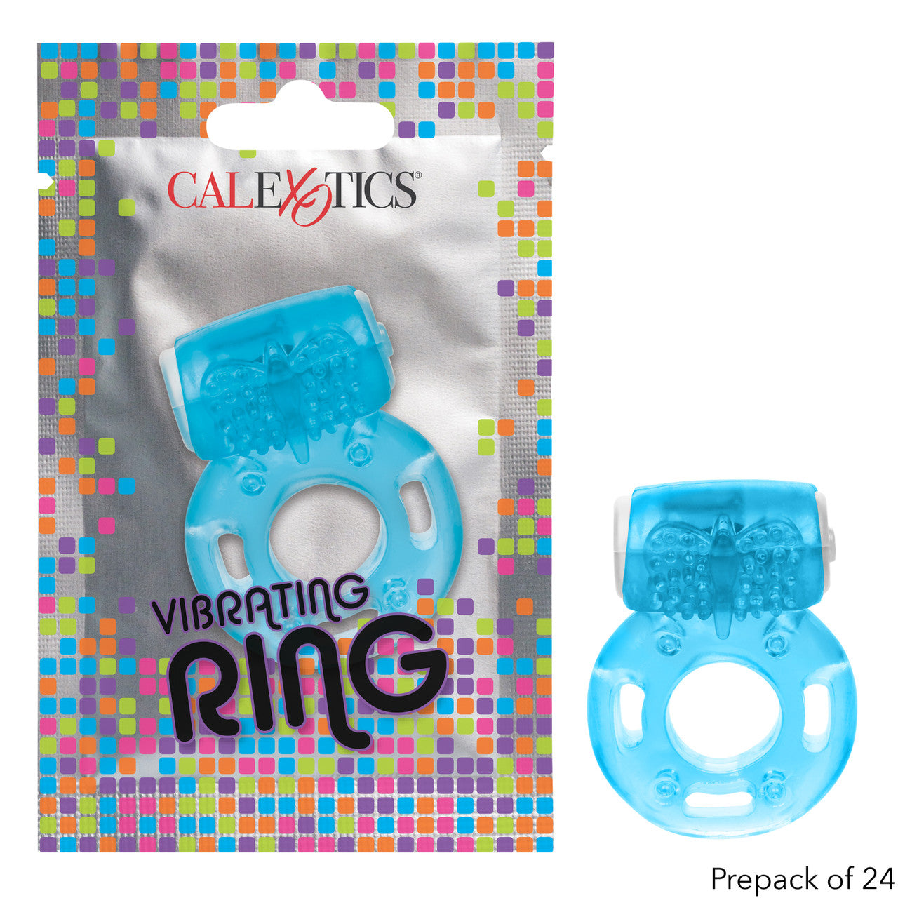Foil Pack Vibrating Cock Ring - Blue - Thorn & Feather