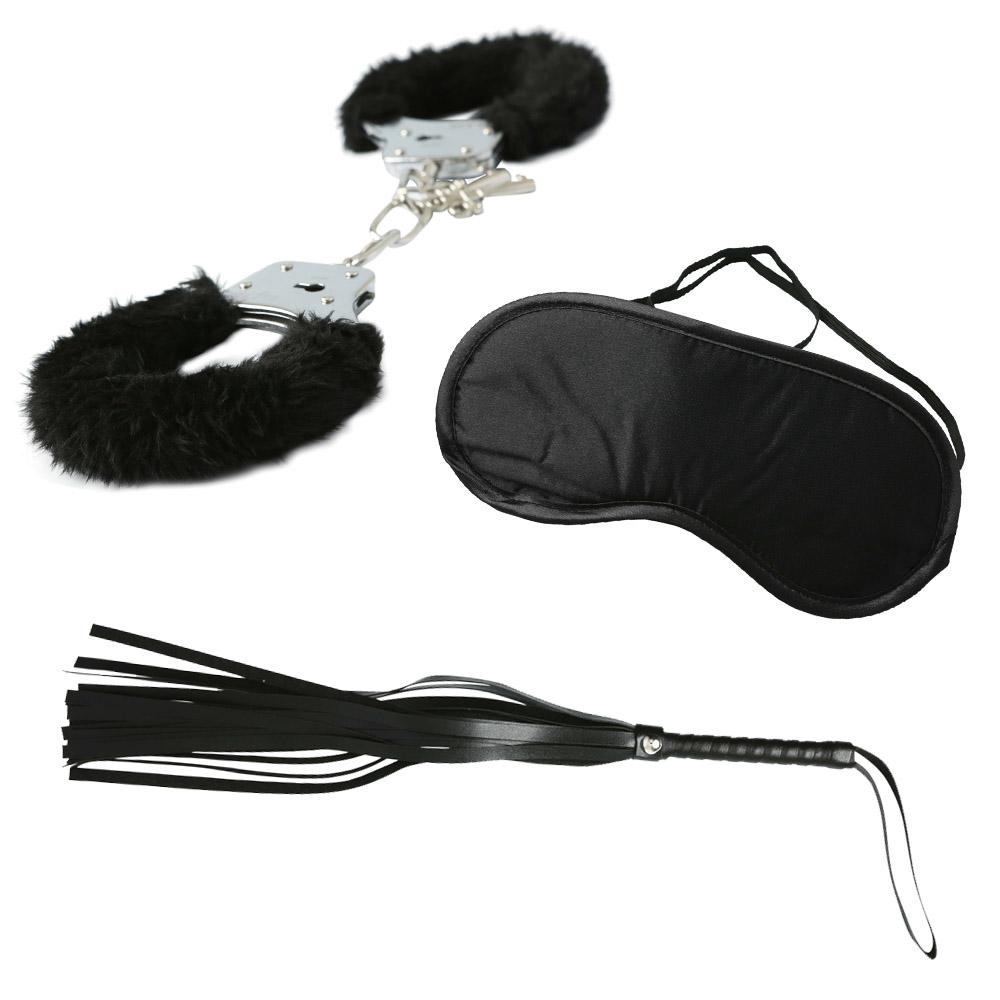 3 Piece S&M Intro Kit - Black - Thorn & Feather Sex Toy Canada