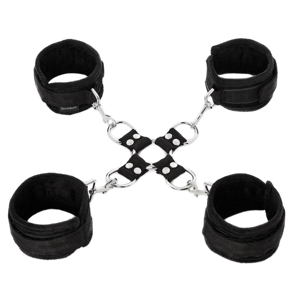 Sportsheets 5 Piece Hog Tie & Cuff Set - Thorn & Feather