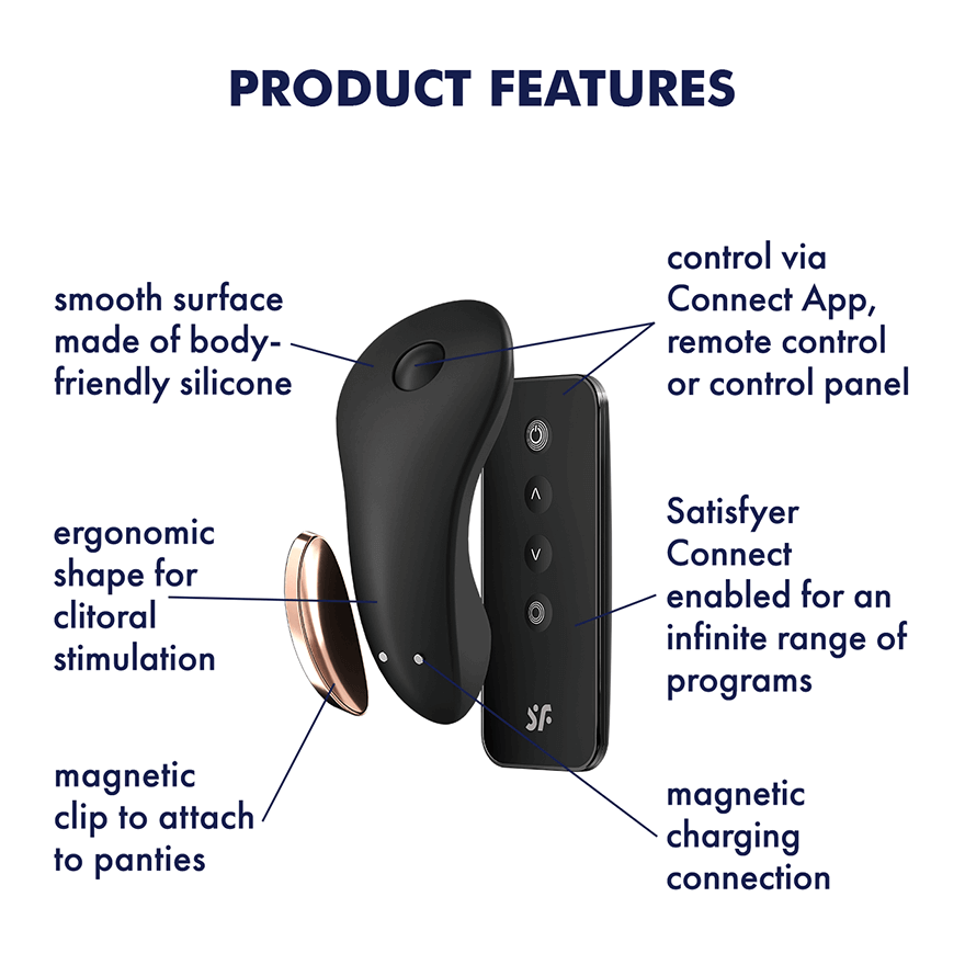 Satisfyer Little Secret Bluetooth Slip Vibrator - Black - Thorn & Feather