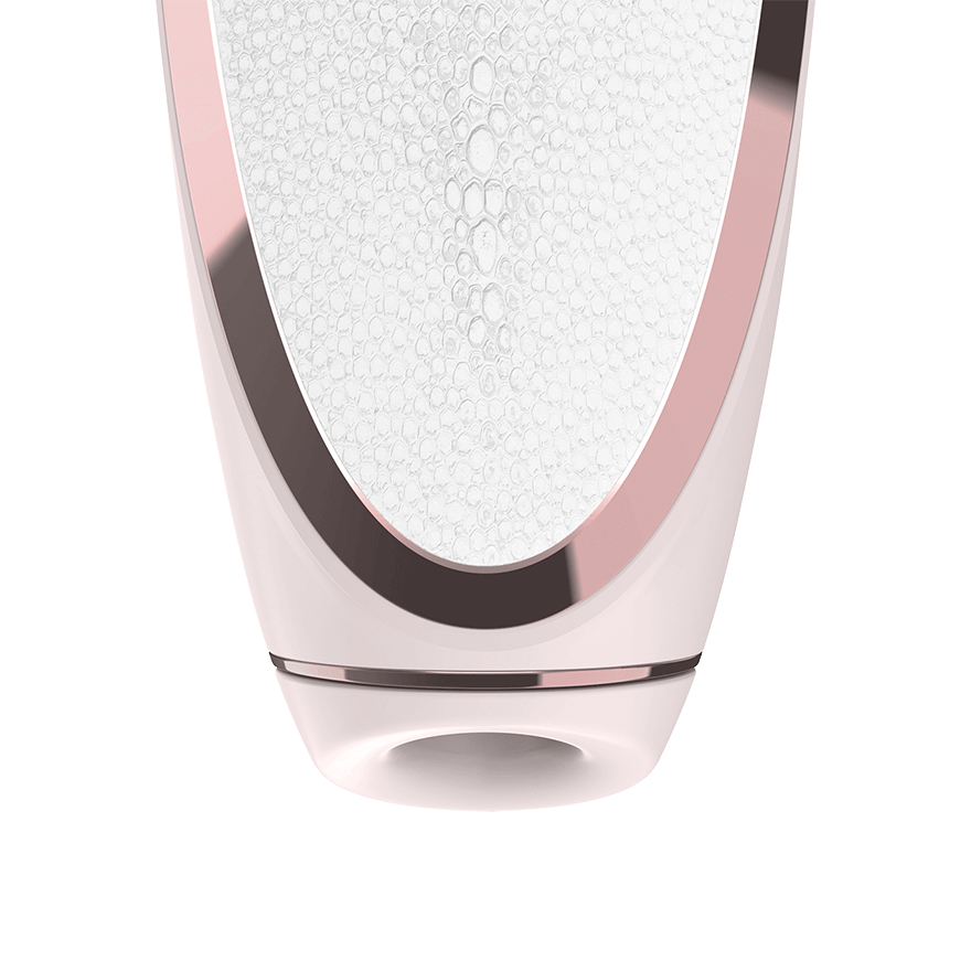 Satisfyer Luxury Prêt-à-porter Clitoral Air Pulse Vibrator - White & Rose-Gold - Thorn & Feather Sex Toy Canada