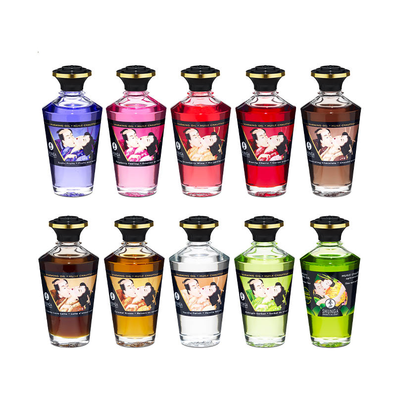 Shunga Warming Massage Oils - 100 ml / 3.5 fl. oz. - Thorn & Feather