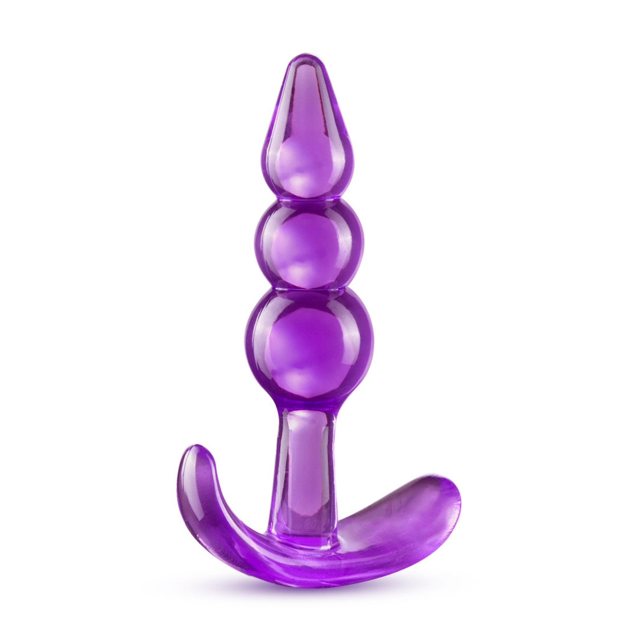 B Yours Triple Bead See-Through Anal Plug - Purple - Thorn & Feather