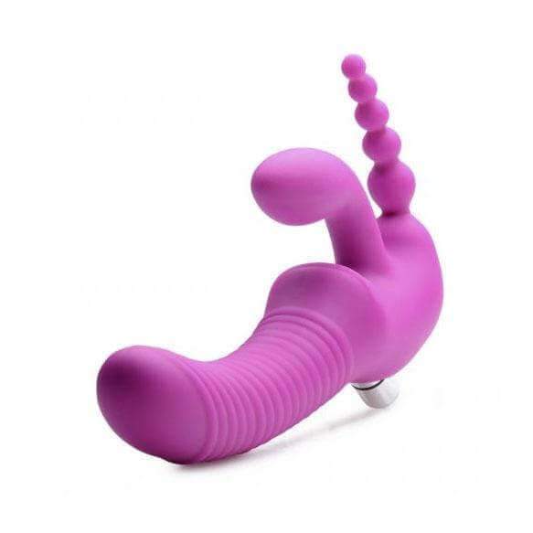 Regal Rider Vibrating Silicone Strapless Strap On Triple G Dildo - Thorn & Feather