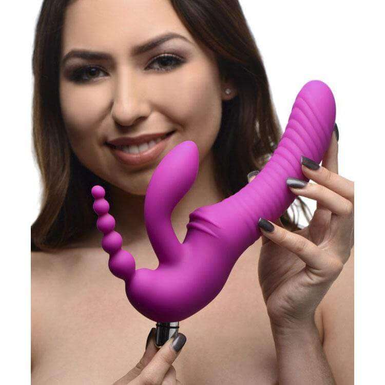 Regal Rider Vibrating Silicone Strapless Strap On Triple G Dildo - Thorn & Feather Sex Toy Canada