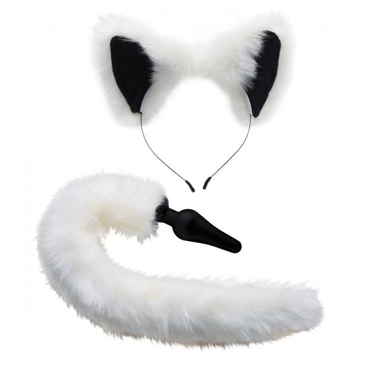 White Fox Tail and Ears Set - Thorn & Feather