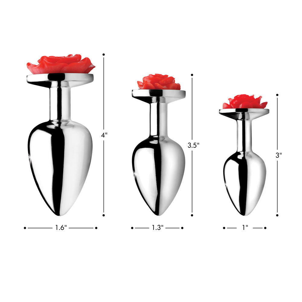 Red Rose Anal Plug - Medium - Thorn & Feather