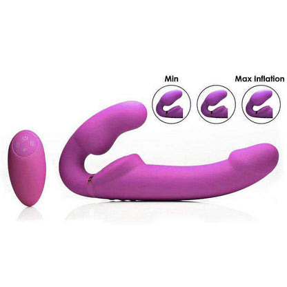 10x Evoke Ergo Fit Inflatable & Vibrating Silicone Strapless Strap-on - Thorn & Feather