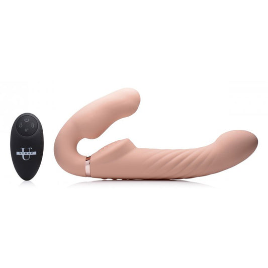 10X Swirl Ergo-Fit Inflatable & Vibrating Strapless Strap-On Bare - Thorn & Feather Sex Toy Canada
