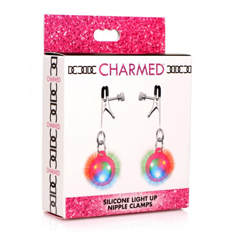 Charmed Silicone Light Up Nipple Clamps - Thorn & Feather