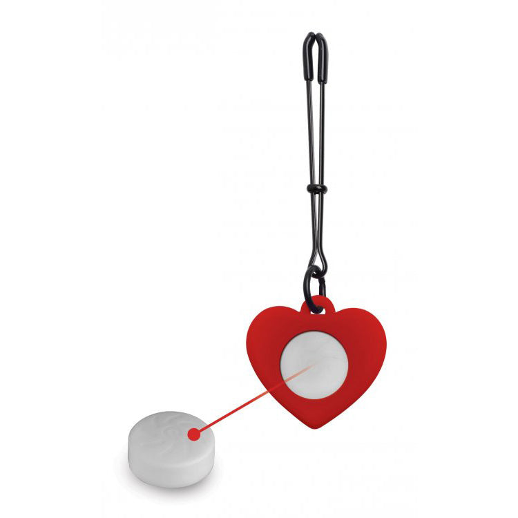 Charmed Silicone Light Up Heart Tweezer Nipple Clamps - Thorn & Feather