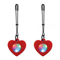 Charmed Silicone Light Up Heart Tweezer Nipple Clamps - Thorn & Feather