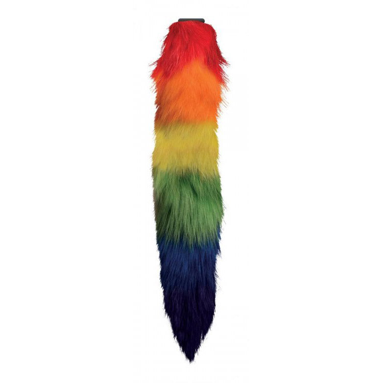 Interchangeable Rainbow Fox Tail - Thorn & Feather