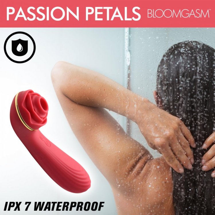 Passion Petals 10X Silicone Suction Rose Vibrator - Red - Thorn & Feather