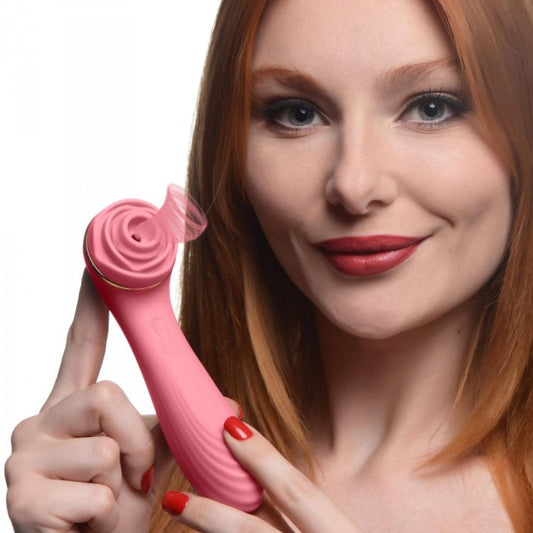 Passion Petals 10X Silicone Suction Rose Vibrator - Pink - Thorn & Feather