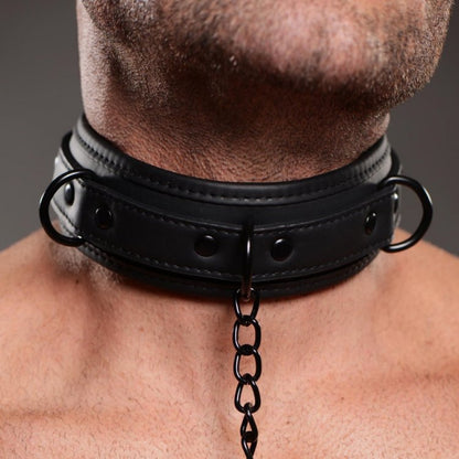 Master Series Collared Temptress Collar with Nipple Clamps - Thorn & Feather