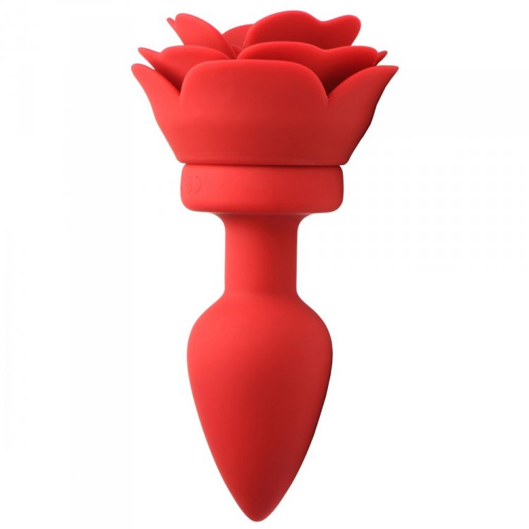 Booty Sparks 28X Silicone Vibrating Rose Anal Plug w/ Remote - Medium - Thorn & Feather