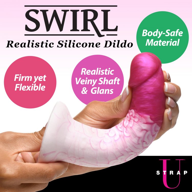 Real Swirl Realistic Silicone Dildo - Pink - Thorn & Feather