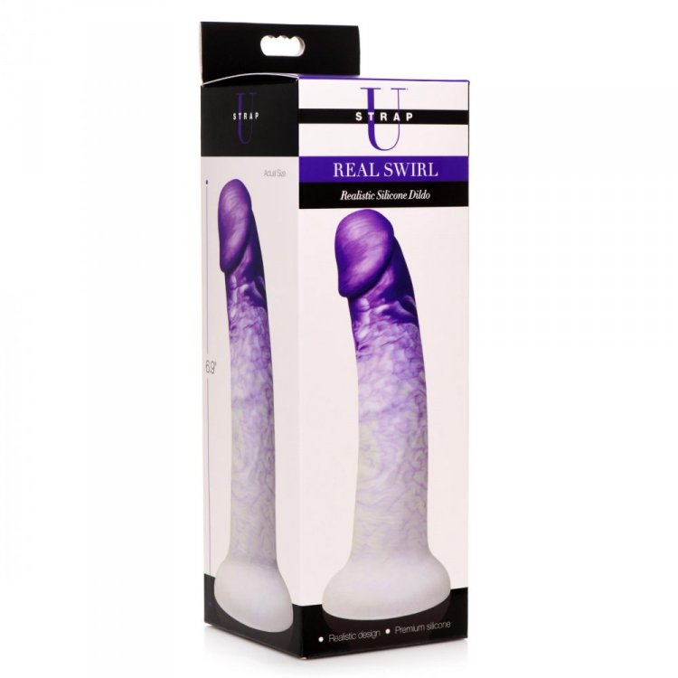 Real Swirl Realistic Silicone Dildo - Purple - Thorn & Feather