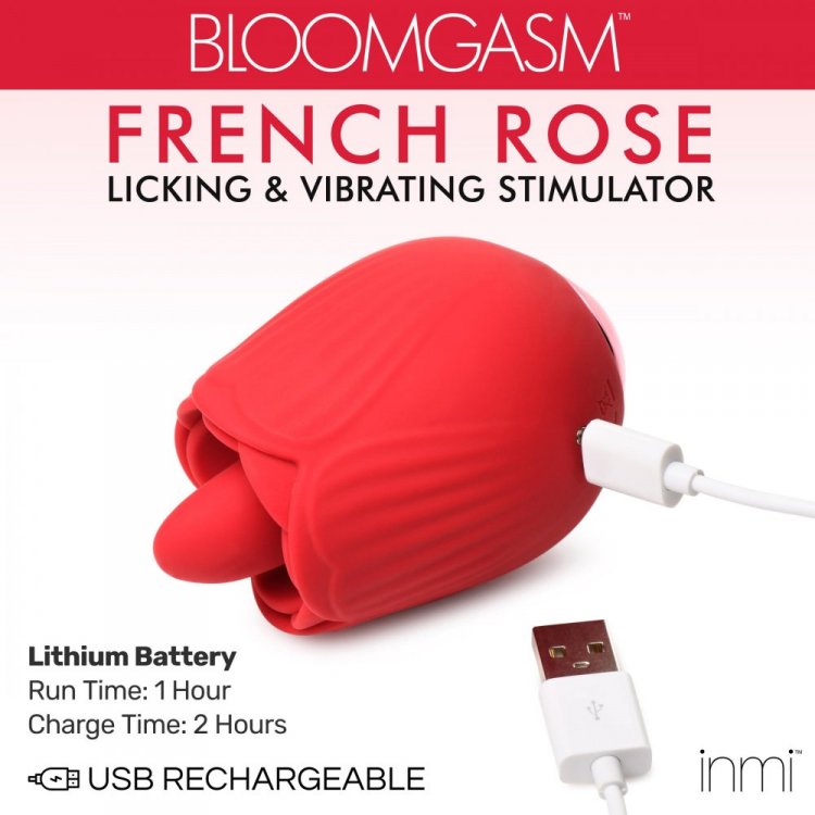 Bloomgasm French Rose Licking & Vibrating Stimulator - Thorn & Feather