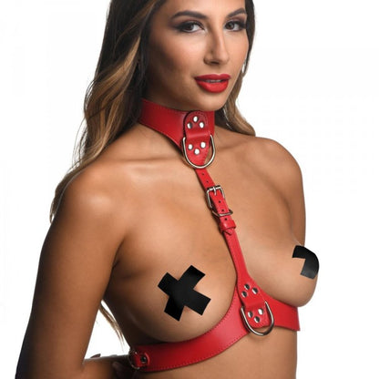 Strict Red Female Chest Harness - M/L - Thorn & Feather