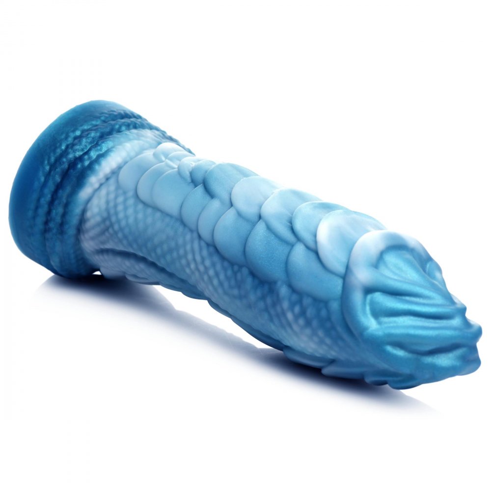 Sea Serpent Blue Scaly Silicone Creature Dildo - Thorn & Feather Sex Toy Canada