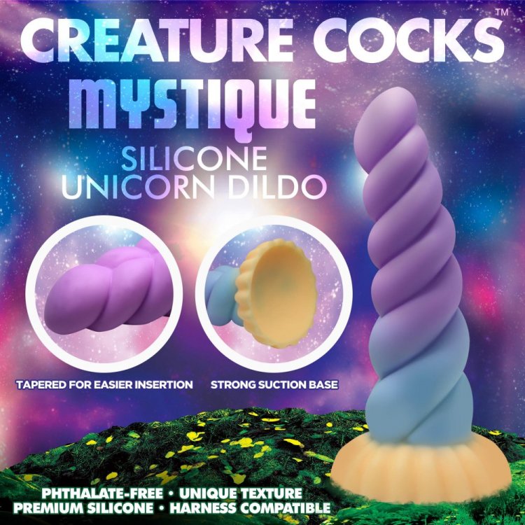 Mystique Creature Silicone Unicorn Dildo - Thorn & Feather Sex Toy Canada