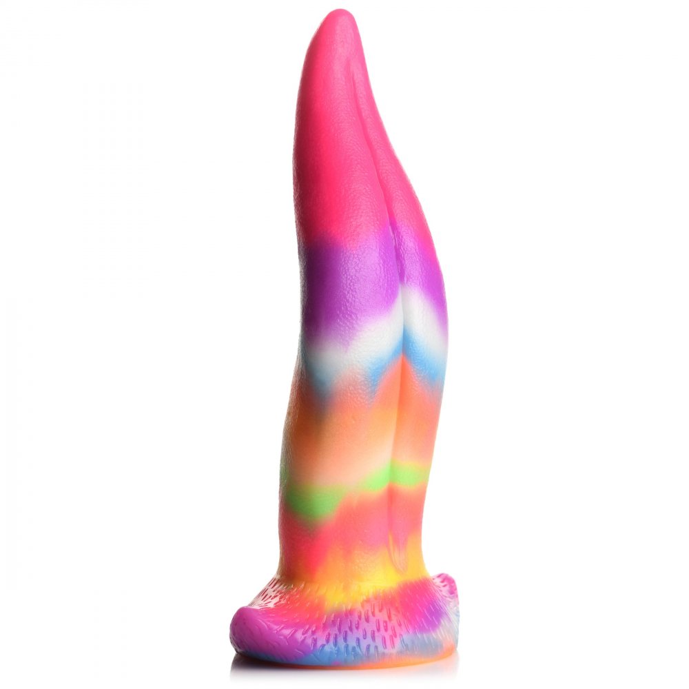 Unicorn Kiss Tongue Glow In The Dark Silicone Dildo - Thorn & Feather