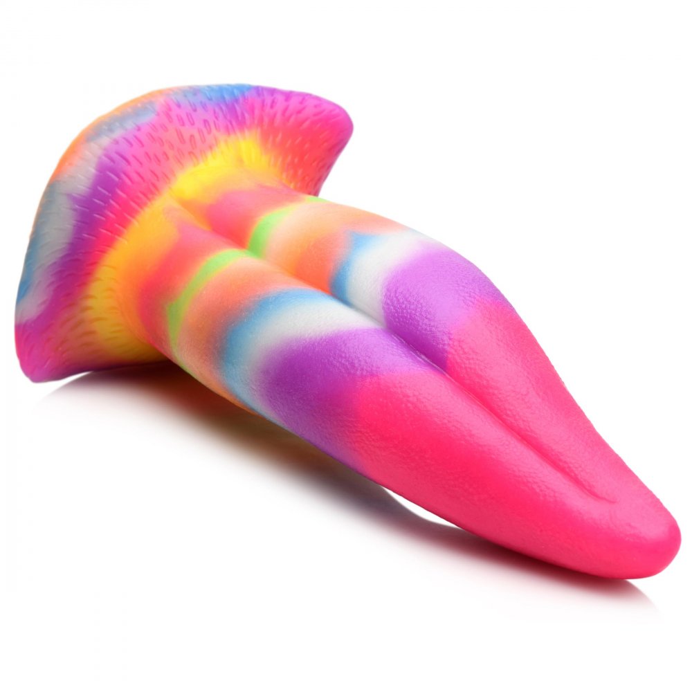 Unicorn Kiss Tongue Glow In The Dark Silicone Dildo - Thorn & Feather