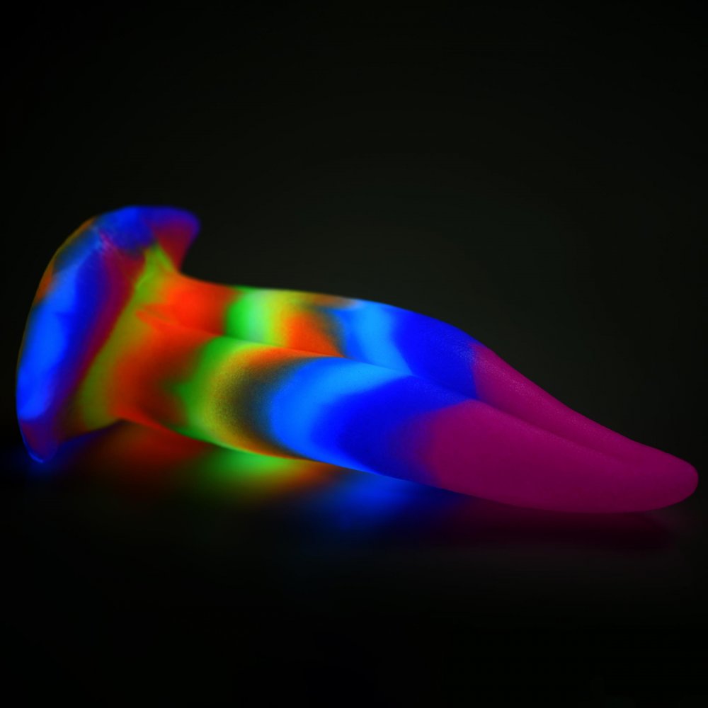 Unicorn Kiss Tongue Glow In The Dark Silicone Dildo - Thorn & Feather