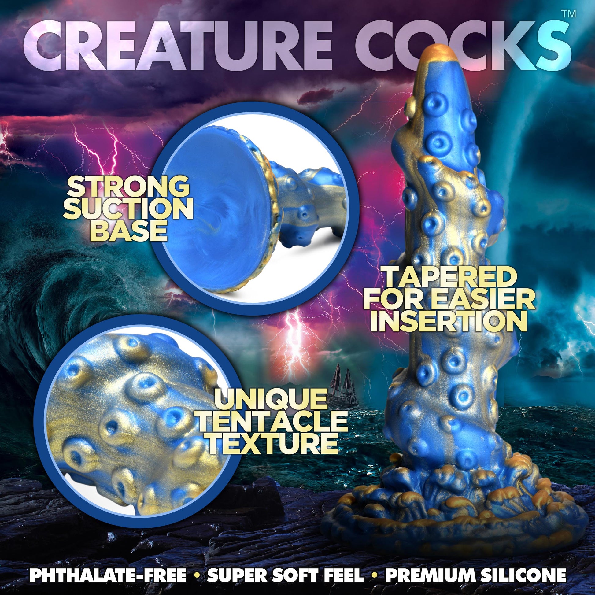 Lord Kraken Tentacled Silicone Creature Dildo - Thorn & Feather