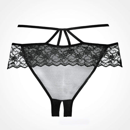 Allure Adore Angel Panty - Black, One Size - Thorn & Feather