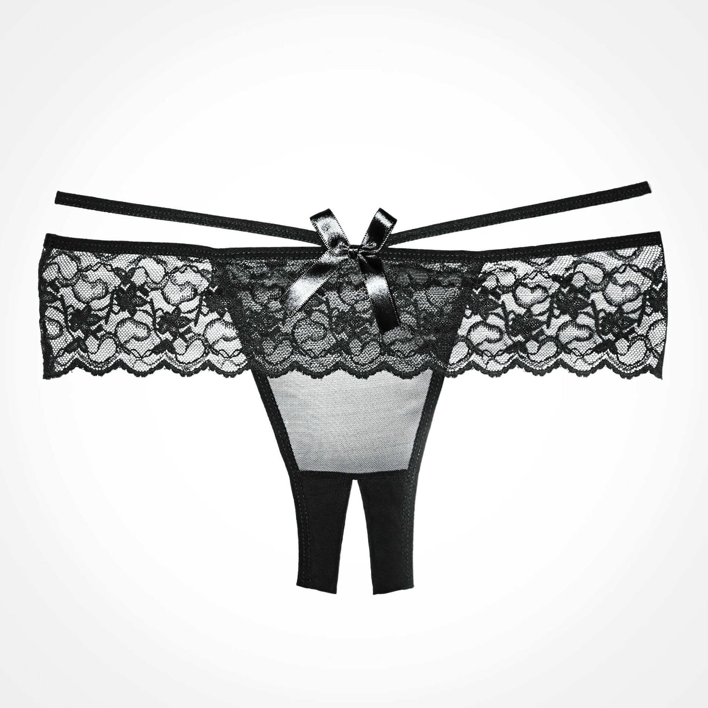 Allure Adore Angel Panty - Black, One Size - Thorn & Feather
