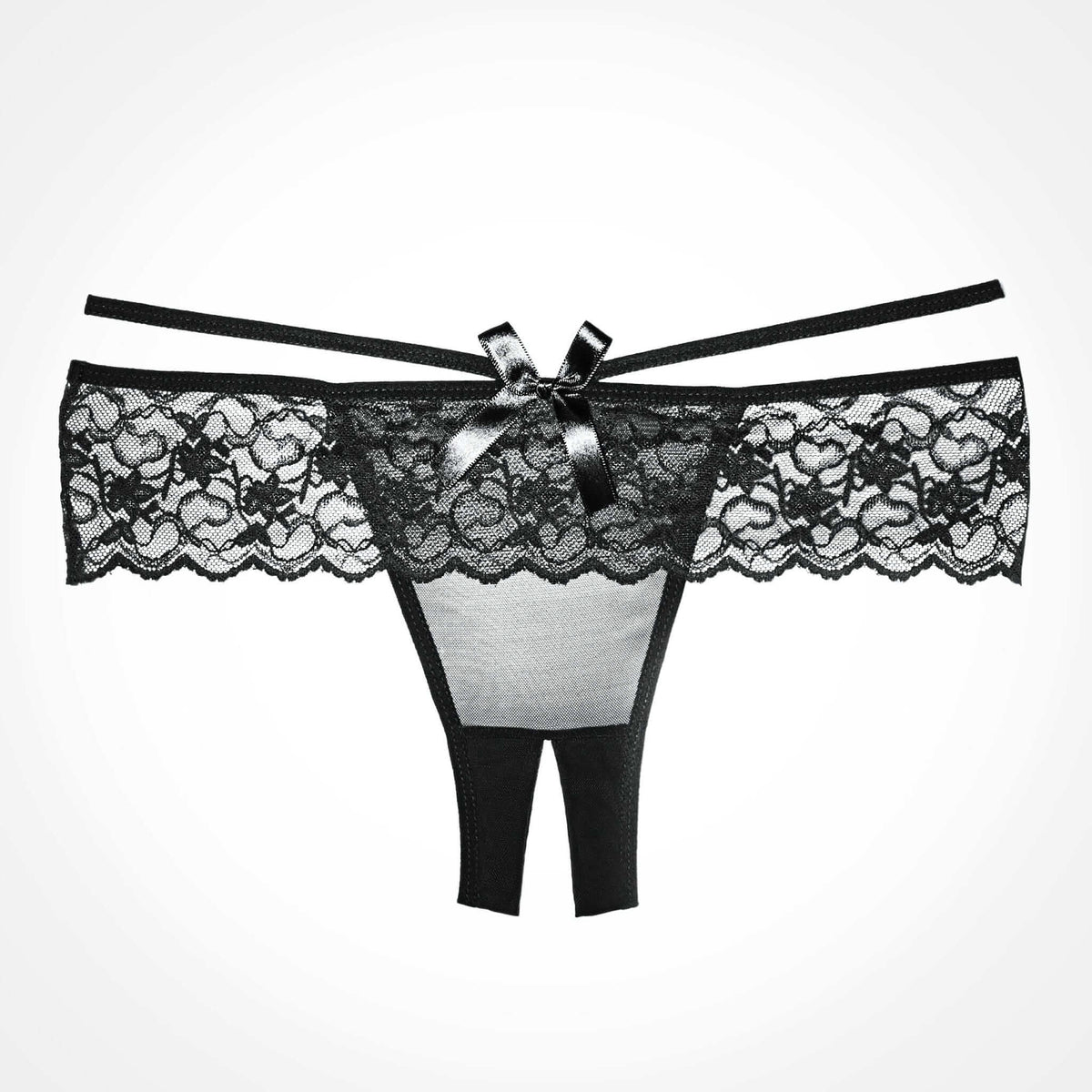 Allure Adore Angel Panty - Black, One Size - Thorn & Feather