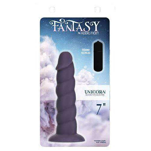 Addiction Fantasy Unicorn Dildo 7” - Purple - Thorn & Feather