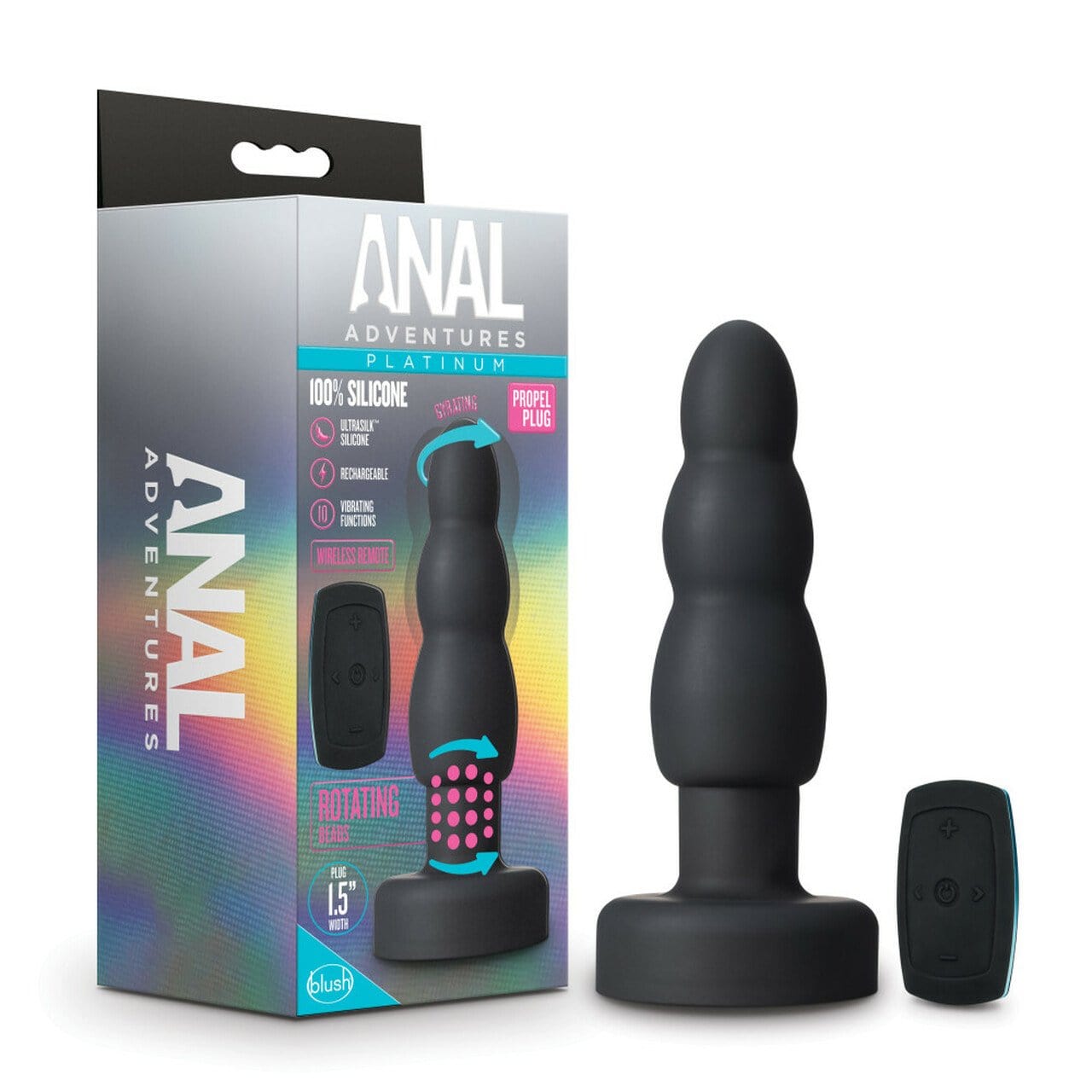 Anal Adventures Platinum Propel Plug - Black - Thorn & Feather Sex Toy Canada
