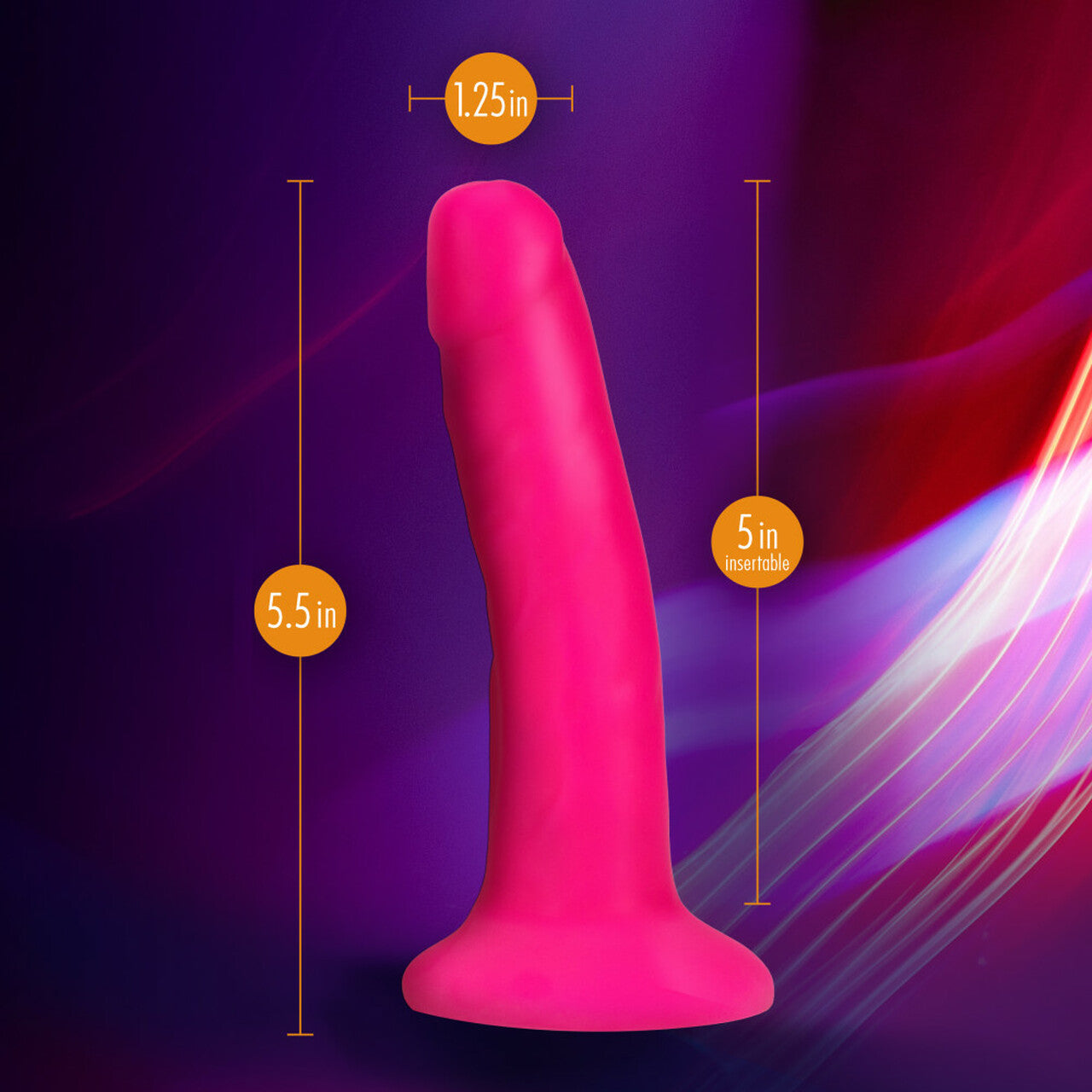 Neo Elite 6 Inch Silicone Dual Density Cock - Neon Pink - Thorn & Feather