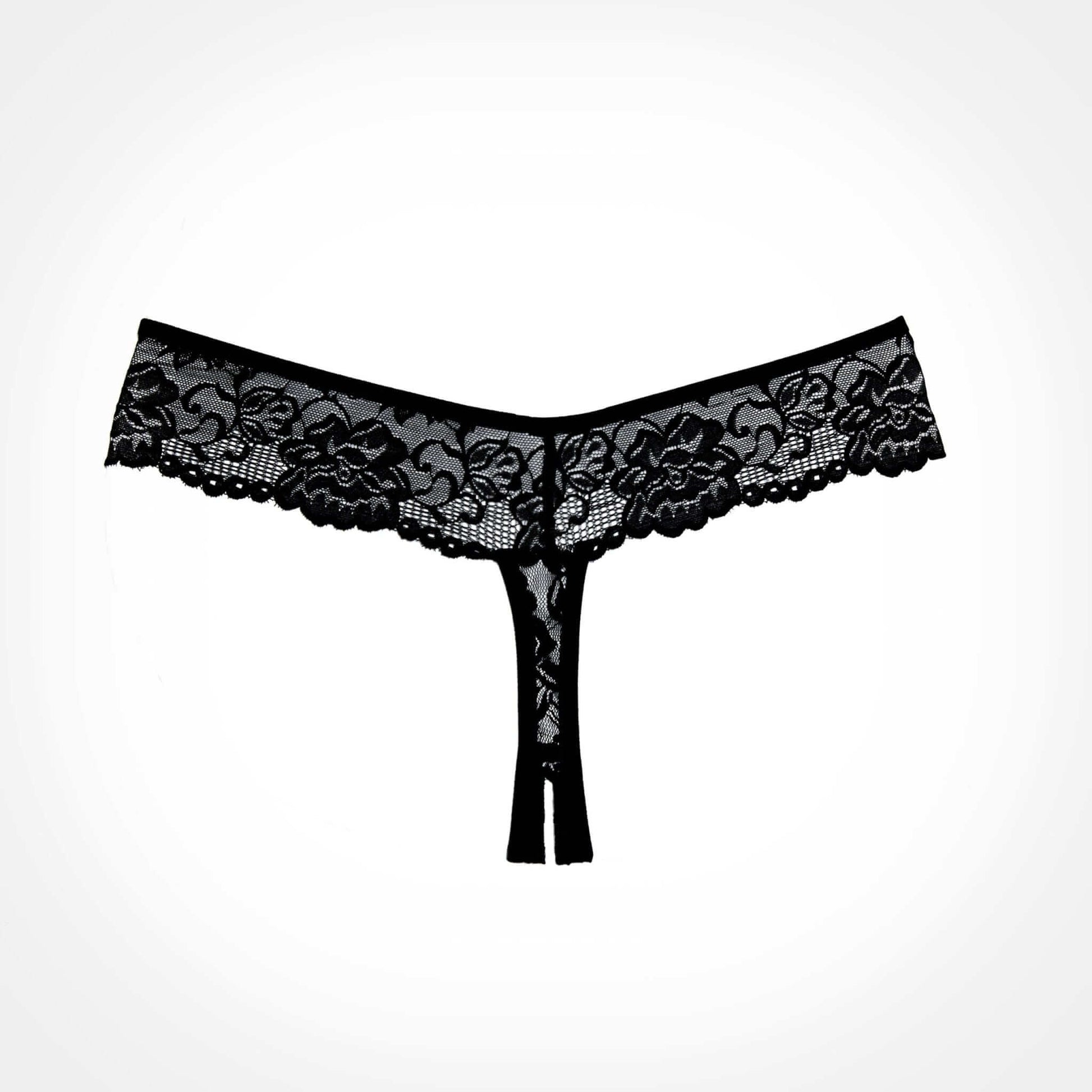 Chiqui Love Lace Crotchless Thong/Panty - Thorn & Feather